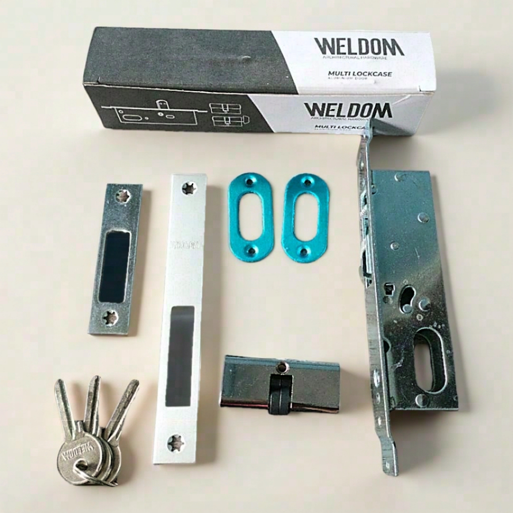 WELDOM Body Kunci Pintu Swing Geser Sliding Set Model Kait Alumunium dan Kayu