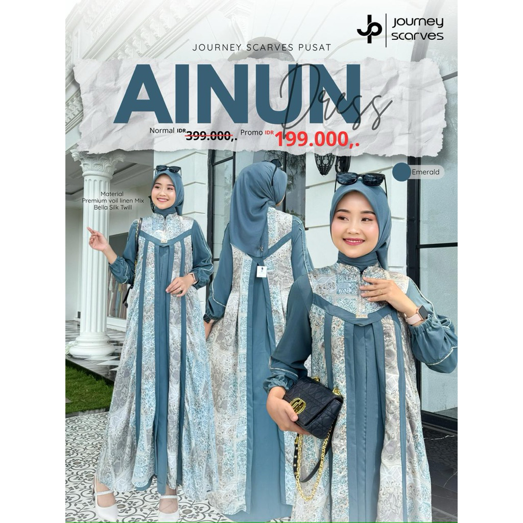 ainun gamis by journey scraves original 100%. gamis  lebaran  terbaru, gamis kekinian #journeypremiu