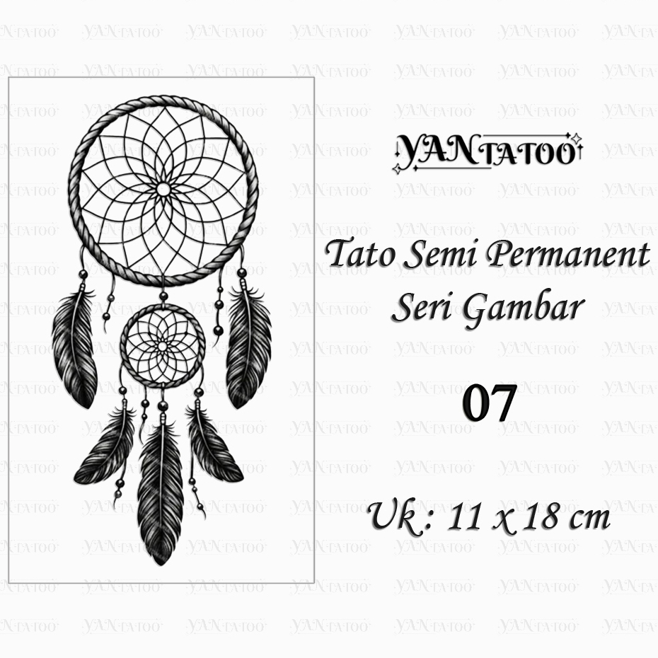 YanTatoo - Stiker Tato Semi Permanen Tahan Lama Uk 11x18cm Seri Gambar 07