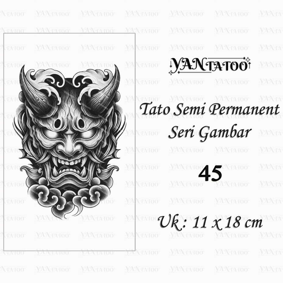 YanTatoo - Stiker Tato Semi Permanen Tahan Lama Uk 11x18cm Seri Gambar 45