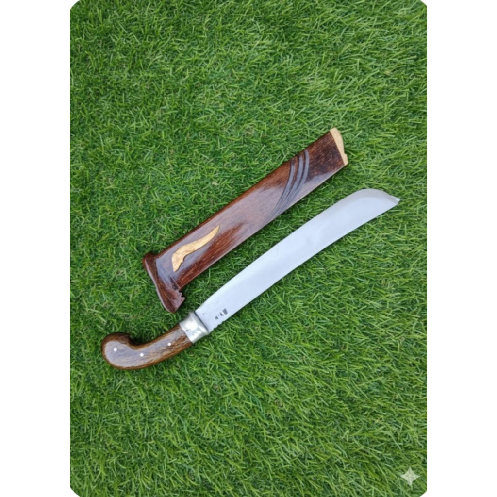 Bedog Kebun/Alat Tebas Multiguna (Serangka Kayu Aren Pilihan l Gagangan Di Pin Anti Lepas SANGAT KUA