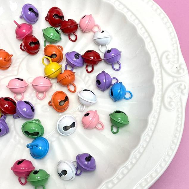 50gr Lonceng bell warna warni kecil lonceng gantung bahan metal mix warna