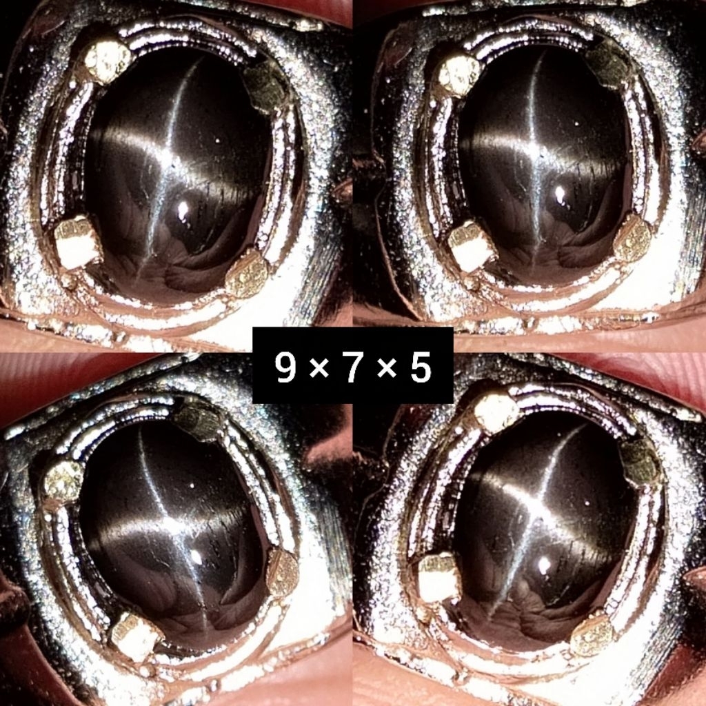 EST. JARI 8 - 9 NATURAL CINCIN BATU AKIK BLACK STAR NILAM