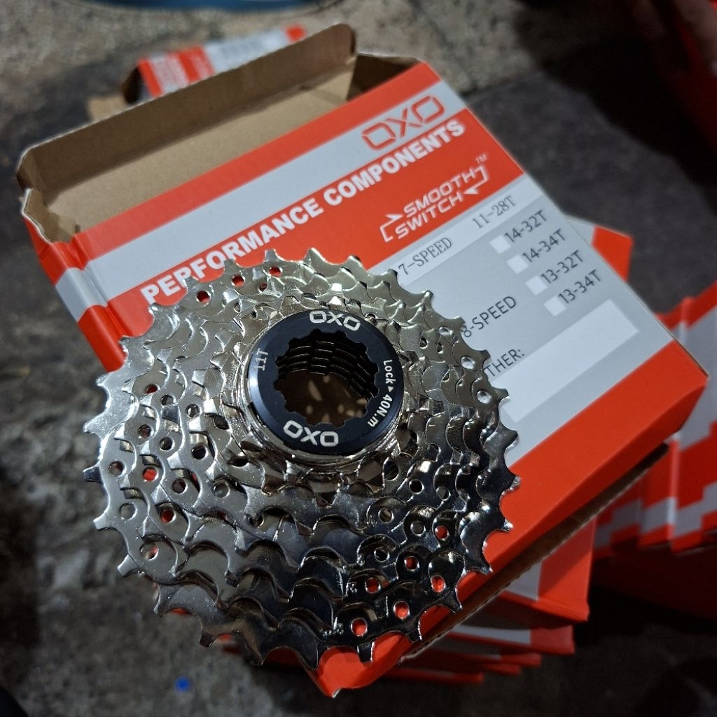 Cassate Sprocket Sepeda OXO 7 Speed 12-28T Gir Slup Sepeda