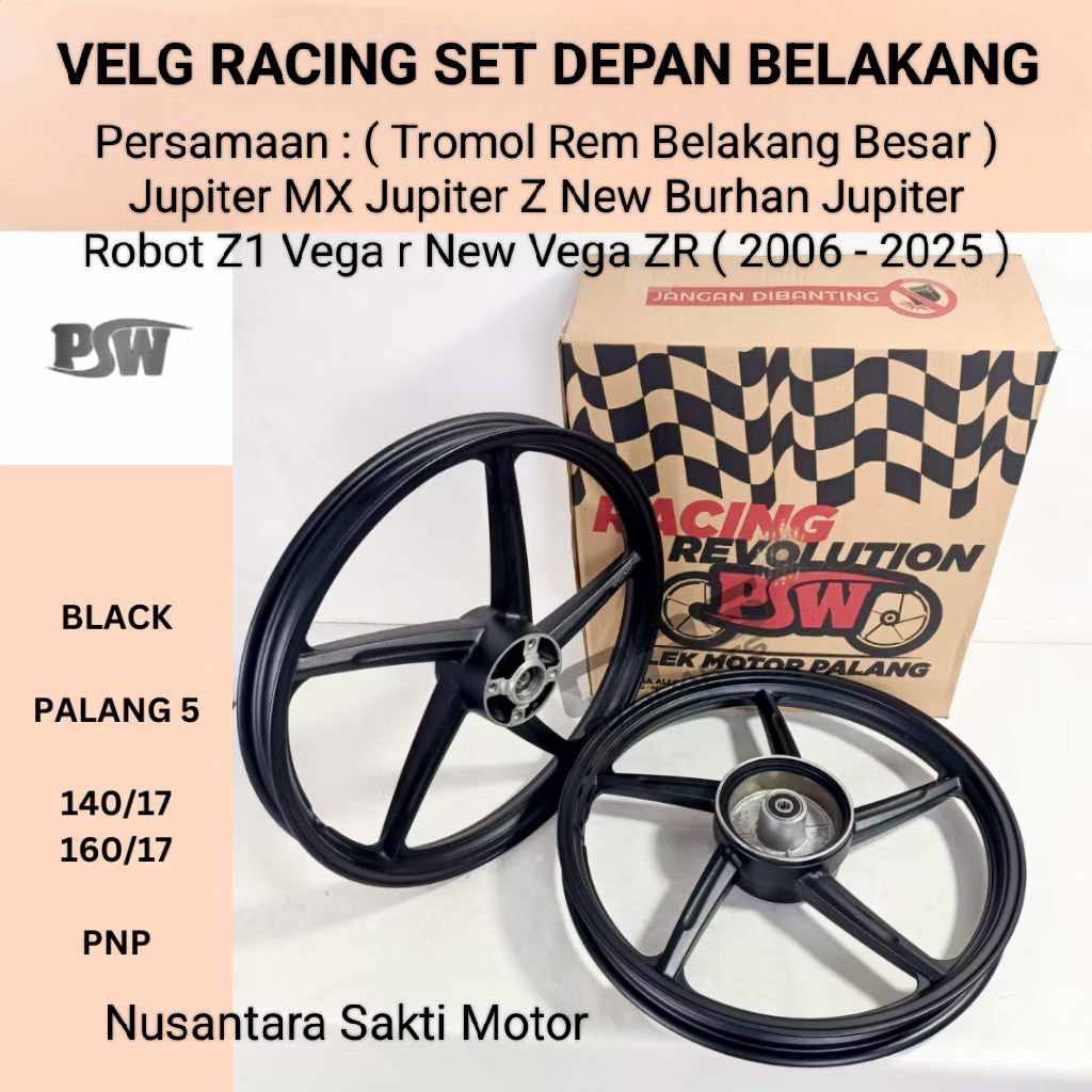 ( Yamaha Bebek Tromol rem  Belakang besar Ring 17 ) Velg Racing set Jupiter z Burhan Vega r new ZR r