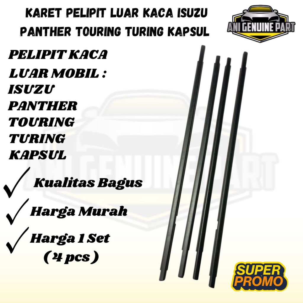 Karet Pelipit Kaca Luar Panther Touring Turing Kapsul 1 Set 4 Pcs