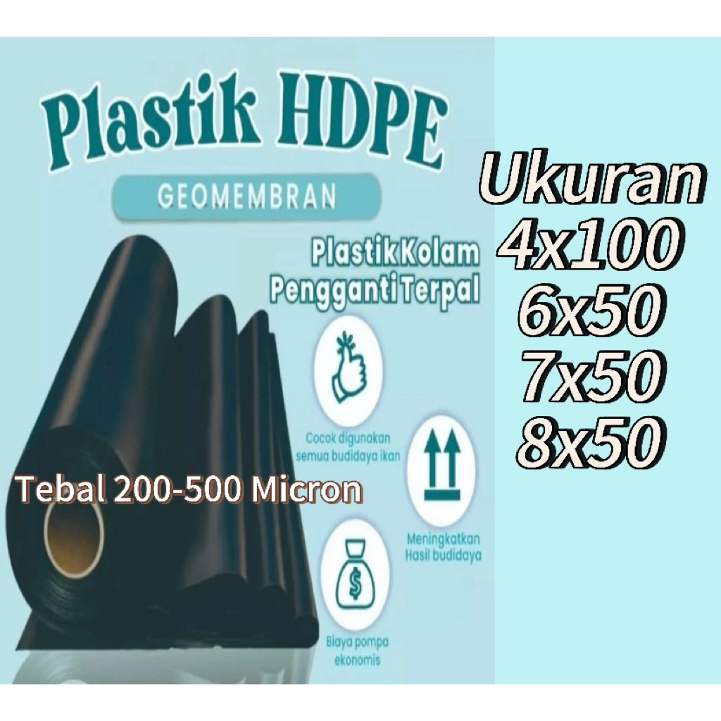 Geomembran Import 1 Roll Tebal 200-500 Micron ( Terpal Tambak & kolam ikan )