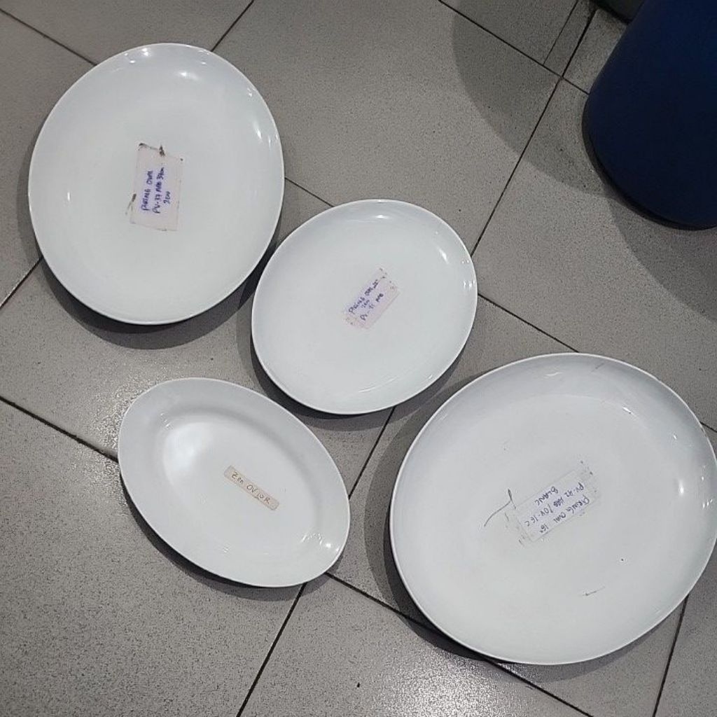 piring oval plate piring jumbo keramik wadah saji ikan wadah saji sayur blanc zen pv37 pv31 ov10 zen