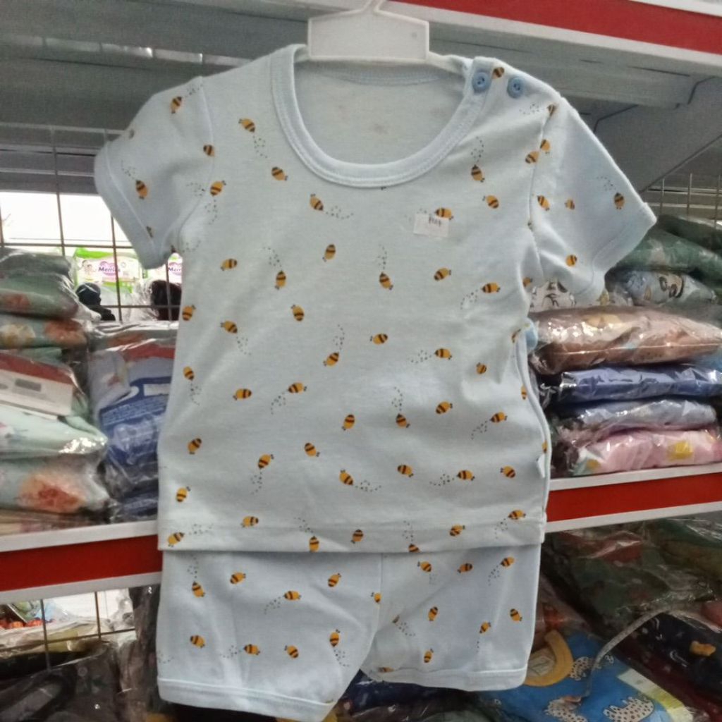 Fuku Sawa Sett Pendek Motif Lebah(6-9m)