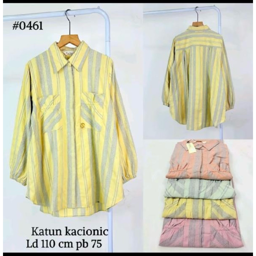 kemeja wanita kemeja Dubai fashion bahan katun maciato