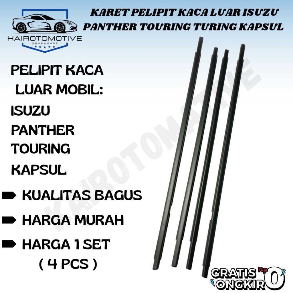 Karet Pelipit Kaca Luar Isuzu Panther Touring Turing Kapsul 1 Set 4 Pcs