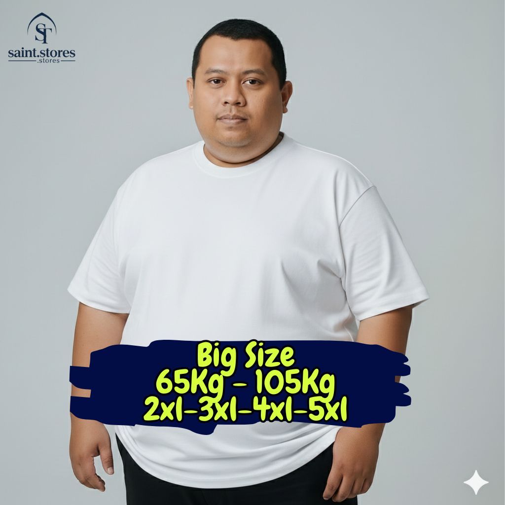 TERMURAH | Kaos Polos Pria Tshirt Oblong Murah ukuran jumbo BigSize Oversize XXL XXXL XXXXL