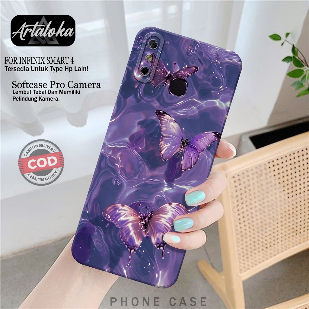 Case Hp Infinix Smart 4 Fashion Case Kupu-Kupu Softcase Infinix Smart 4 Silikon TPU Pro Camera Casin