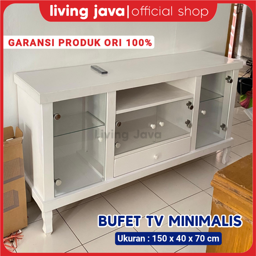 BUFFET TV MINIMALIS KAYU - MEJA TV MINIMALIS KAYU - LEMARI TV KAYU