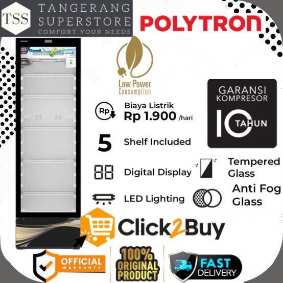 POLYTRON SHOWCASE SCN-288 SCN288 SCN 288 SUPER LOW WATT 280L PREMIUM BORDERLESS DESIGN POLYTRON SHOW
