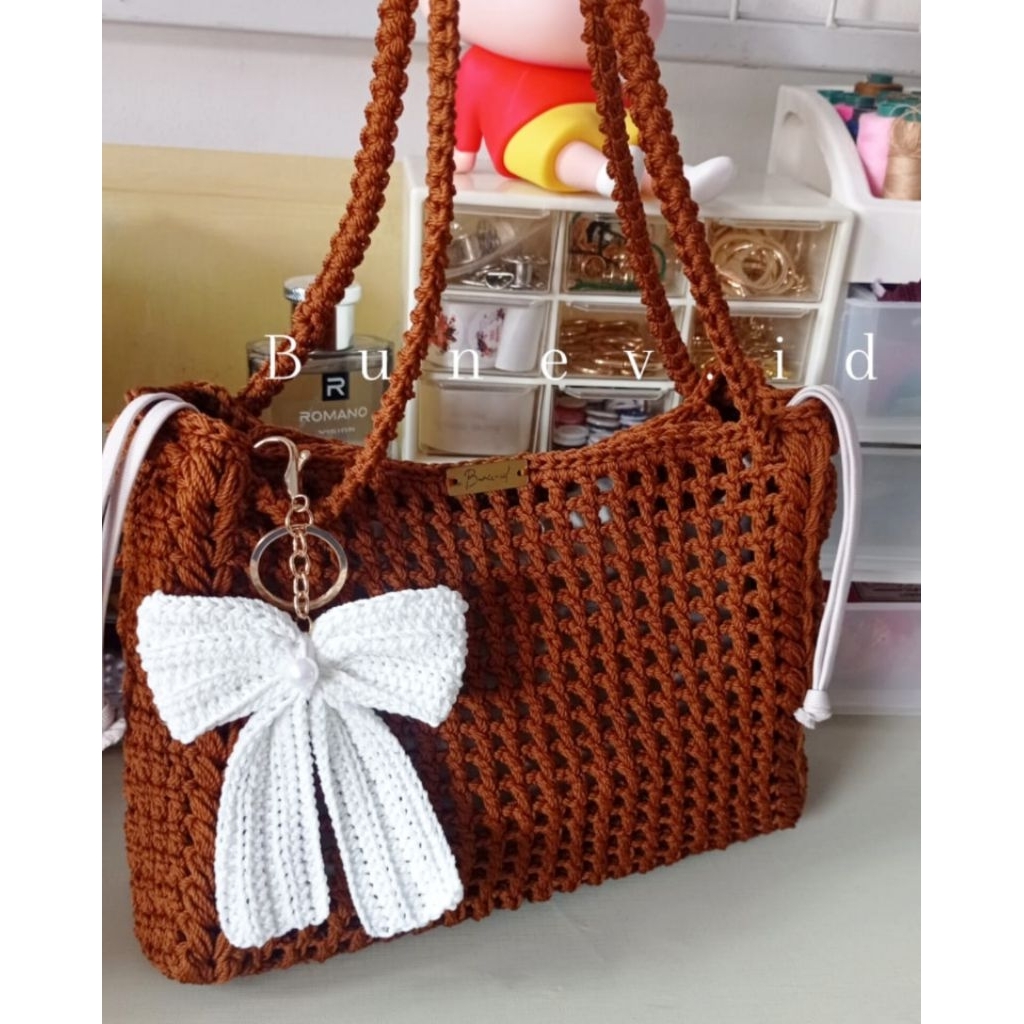READY STOK tas Bunev.id || flow sling bag || luna sling bag || tas rajut || tas sling bag