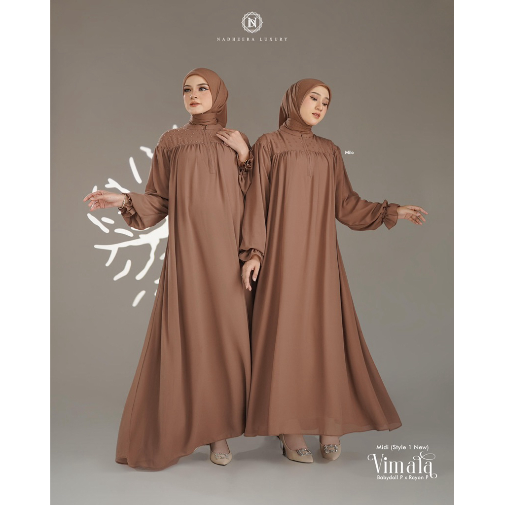 [NEW] • COD | VIMALA 1 DRESS & MIDI DRESS • NADHEERA LUXURY / Gamis Maxi dan Gamis Midi Babydoll Pre