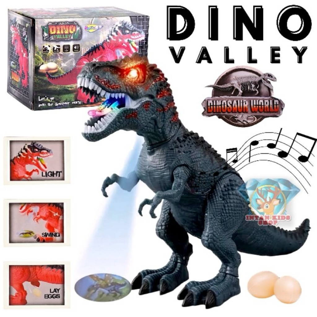 (BISA COD) Mainan Dinosaurus Tyrannosaurus T Rex Bisa Bertelor Jalan Bercahaya / Mainan robot Dinosa