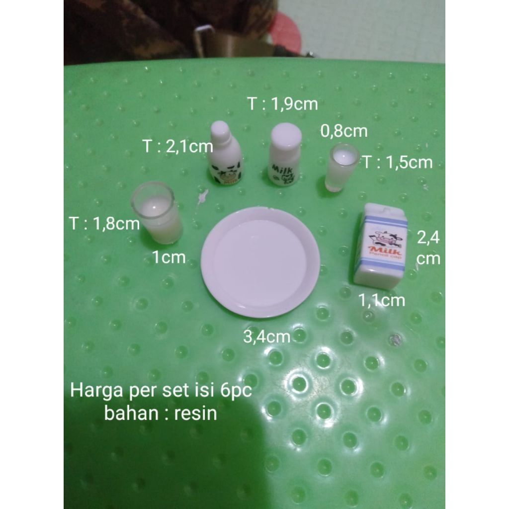 Miniatur Set Botol Susu Box Susu Nampan Botol Susu 6pc