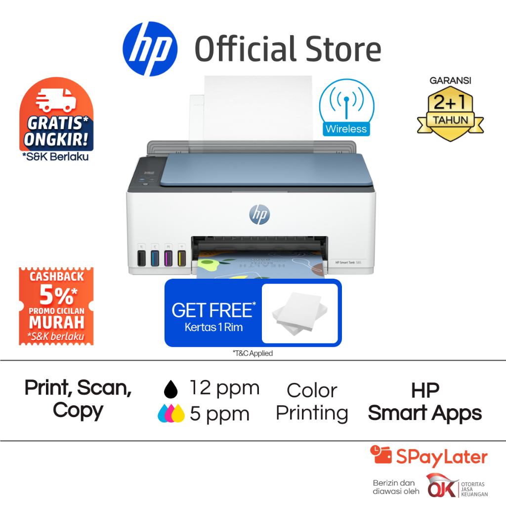 Printer HP Smart Ink Tank 210 / 520 / 585 / 615 Fax / 670 / 720 / 750 ADF / 790 / 215 All in One Pri