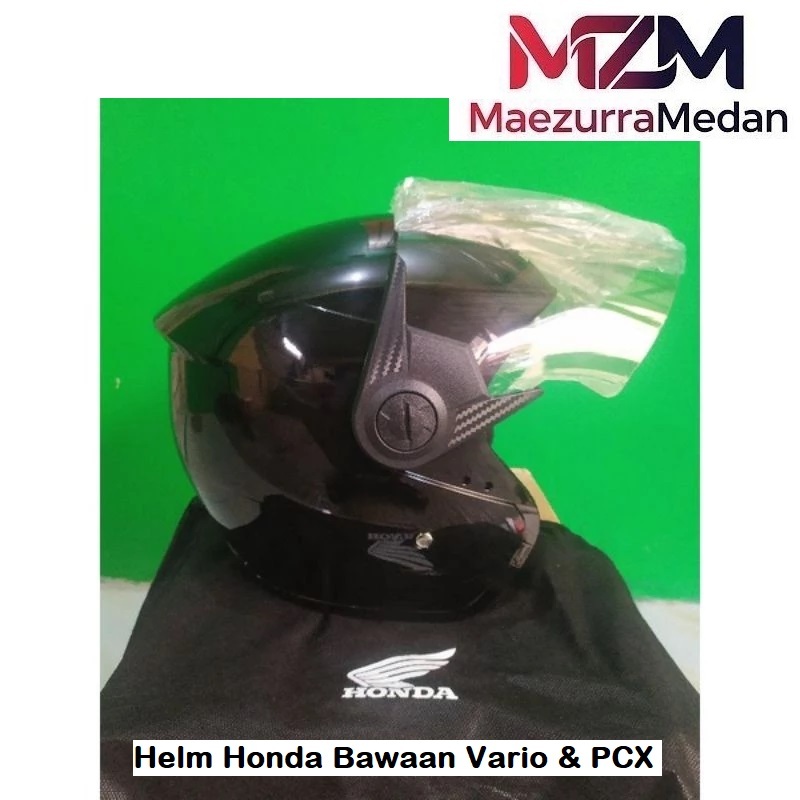 Helm Honda Luxury for New PCX & Vario Hitam Glossy Original AHM