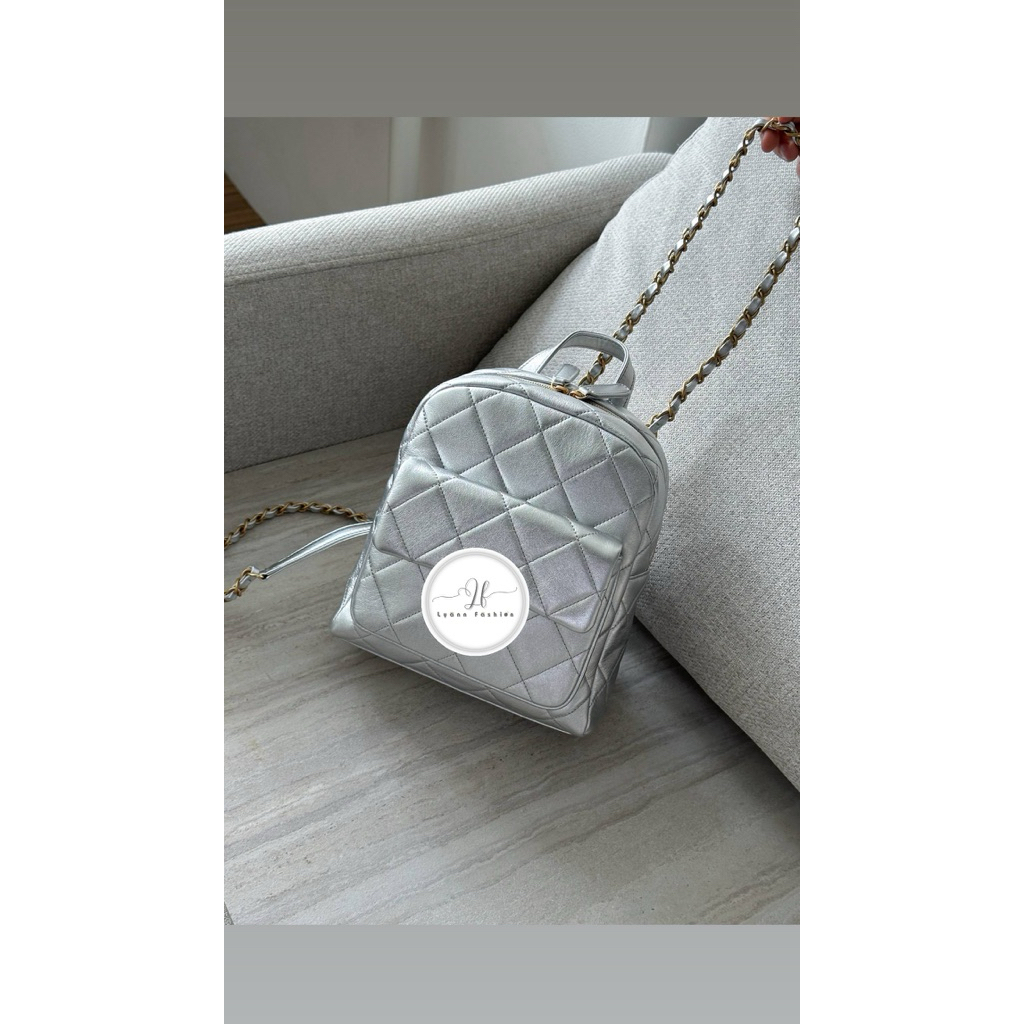 READY TAS RANSEL BACKPACK CHAIN STRAP SILVER