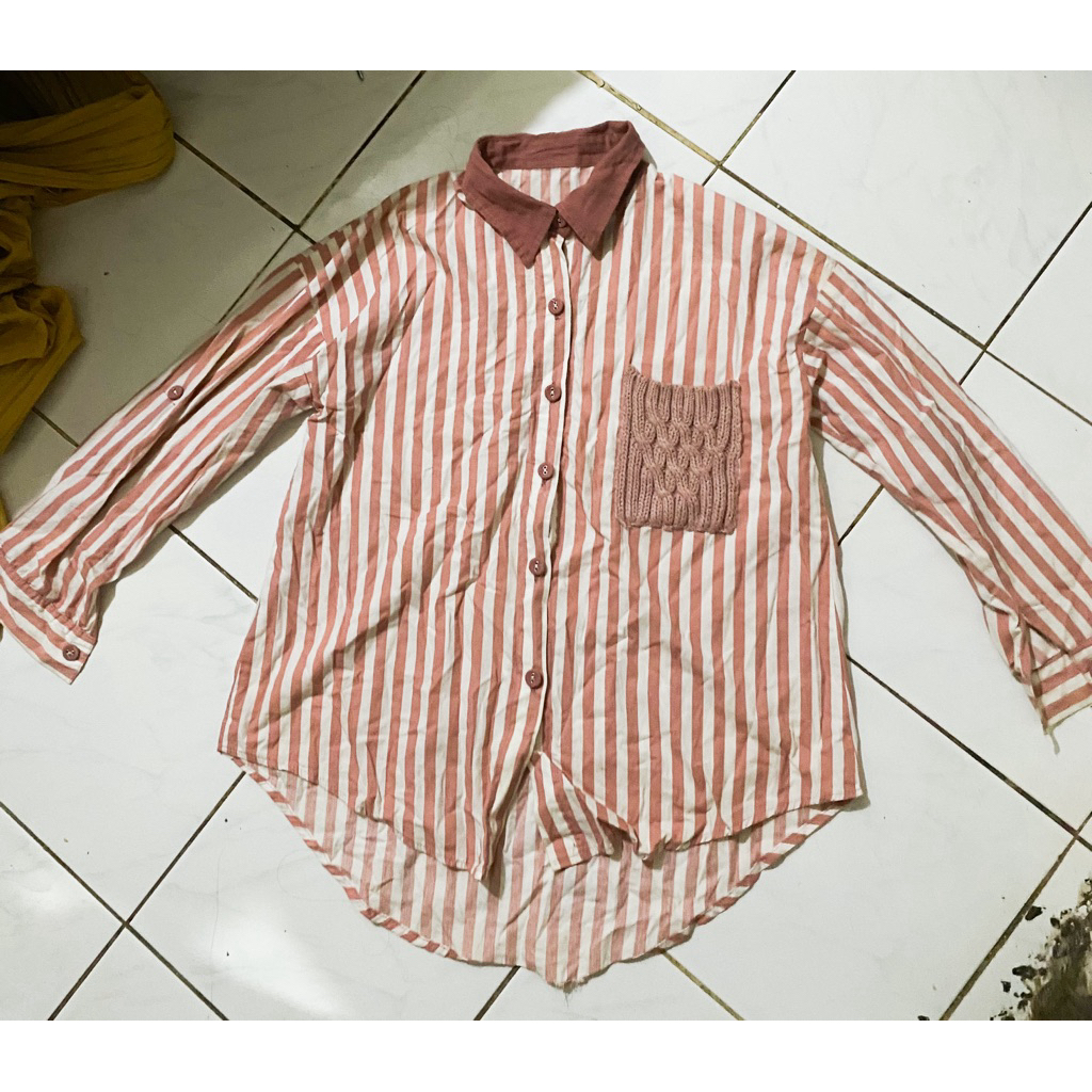 Kemeja Oversize Salur / Kemeja Salur