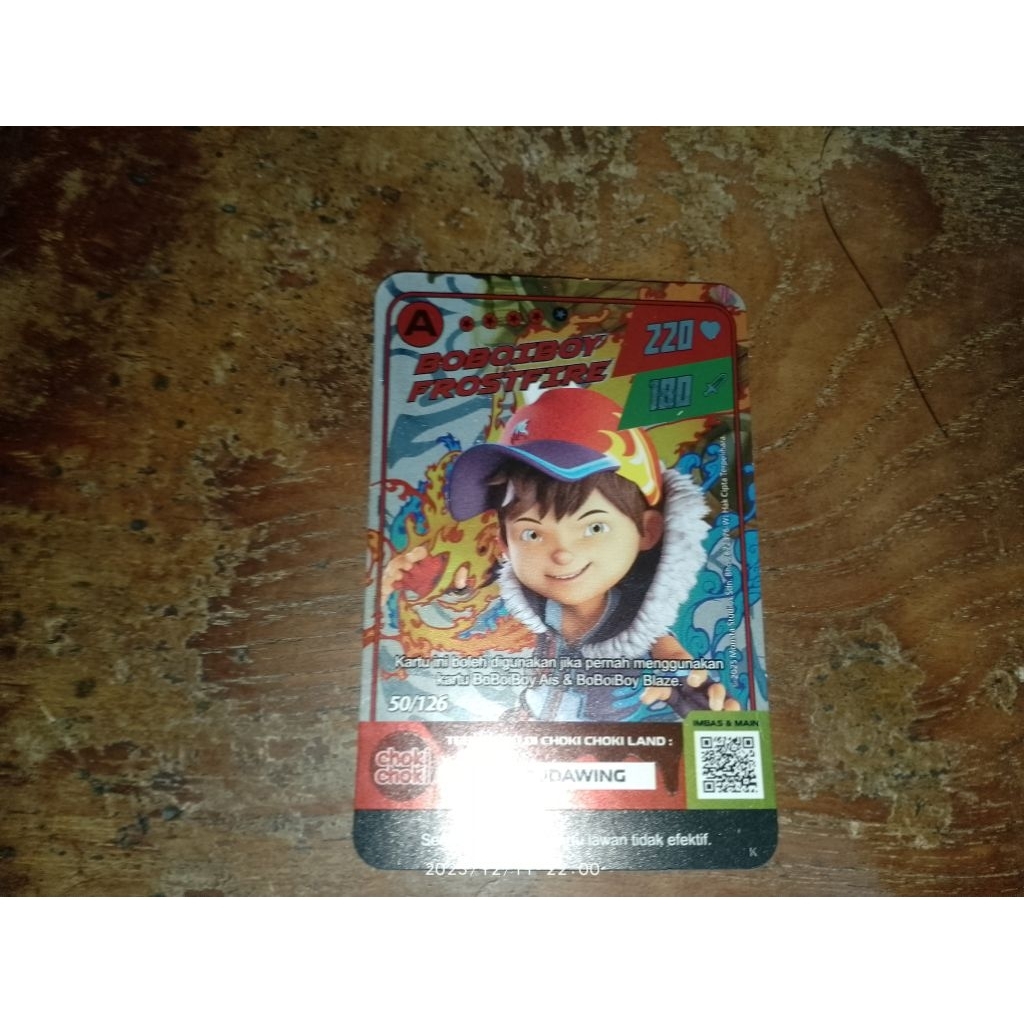 card foil ver 2 Choki-choki Boboiboy