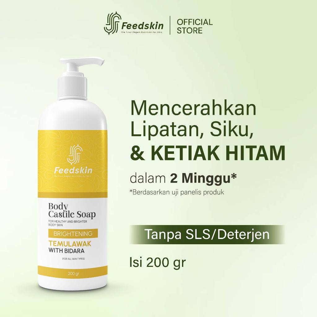 FEED SKIN Body Castile Soap Temulawak with Bidara for BRIGHTENING | Sabun Pemutih Badan | Sabun Pemu