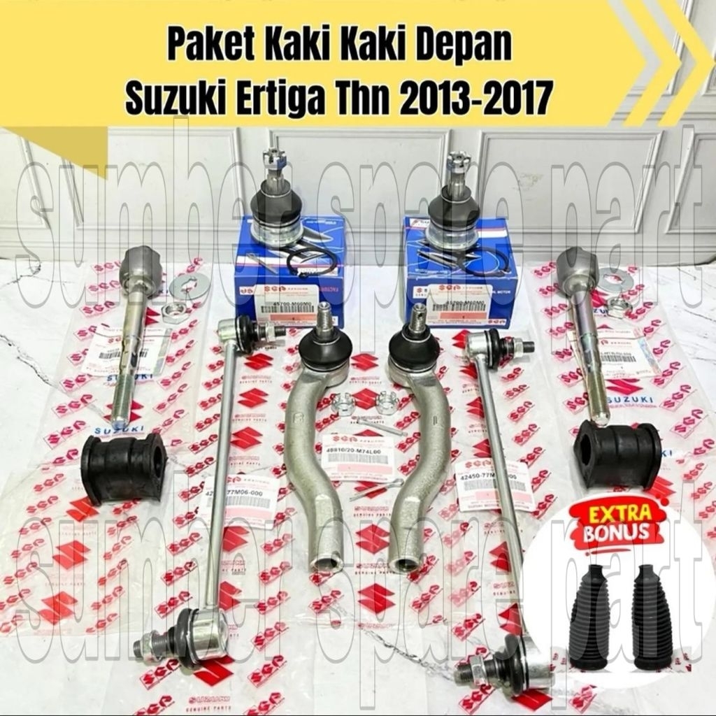 [Bisa COD] Set 10pc Paket Kaki Kaki Depan Suzuki Ertiga Thn 2013 Sampai 2017 Extra Bonus Karet Boot 