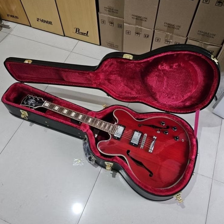 Gitar gibson semi hollow body solid plus hardcase High Quality New