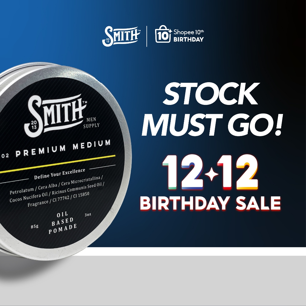 Smith Men Supply - Premium Medium Hair Pomade Oil Based 85gr | Pomade Rambut Pria | Minyak Rambut Pr