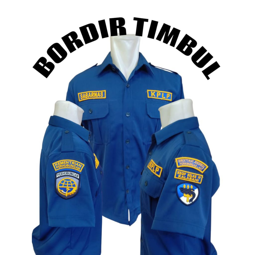KEMEJA PDH KPLP BORDIR TIMBUL/SERAGAM PDH KPLP BORDIR TIMBUL/ KEMEJA KPLP