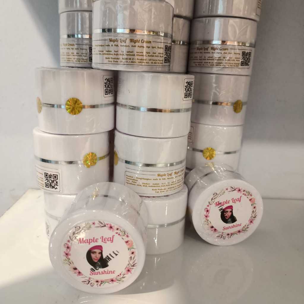 Cream Malam & Cream Siang Maple Leaf Skincare BPOM Untuk Semua Jenis Kulit Wajah
