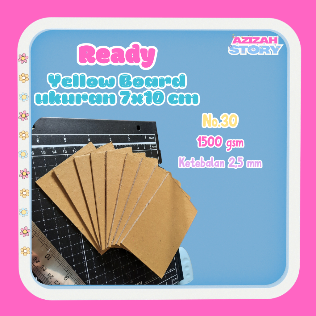 [Azizah Story] Yellow Board No.30 Ukuran 7x10 cm Ketebalan 2,5 mm/1500 gsm, minimal 10 dan 20 buah