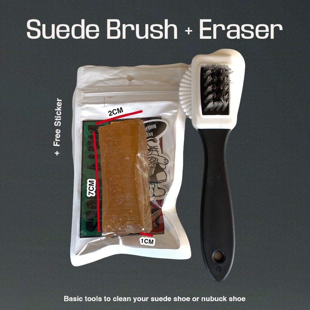 Suede Cleaner Sikat Suede + Eraser + Shoe Cleaner Paket Untuk Membersihkan Sepatu Suede