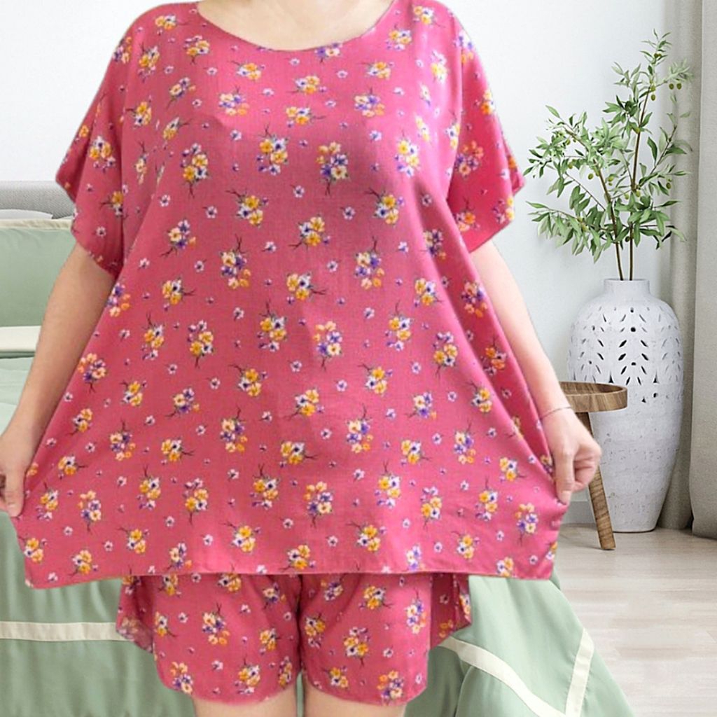 one set wanita size jumbo XXXXL setelan jumbo wanita setelan baby doll jumbo one set rayon jumbo wan