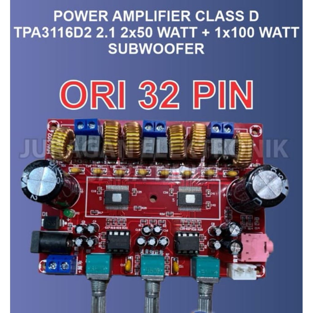 Kit Power Amplifier TPA3116D2 Class D Subwoofer Digital Audio 2.1 2X50 watt + 1X100 watt