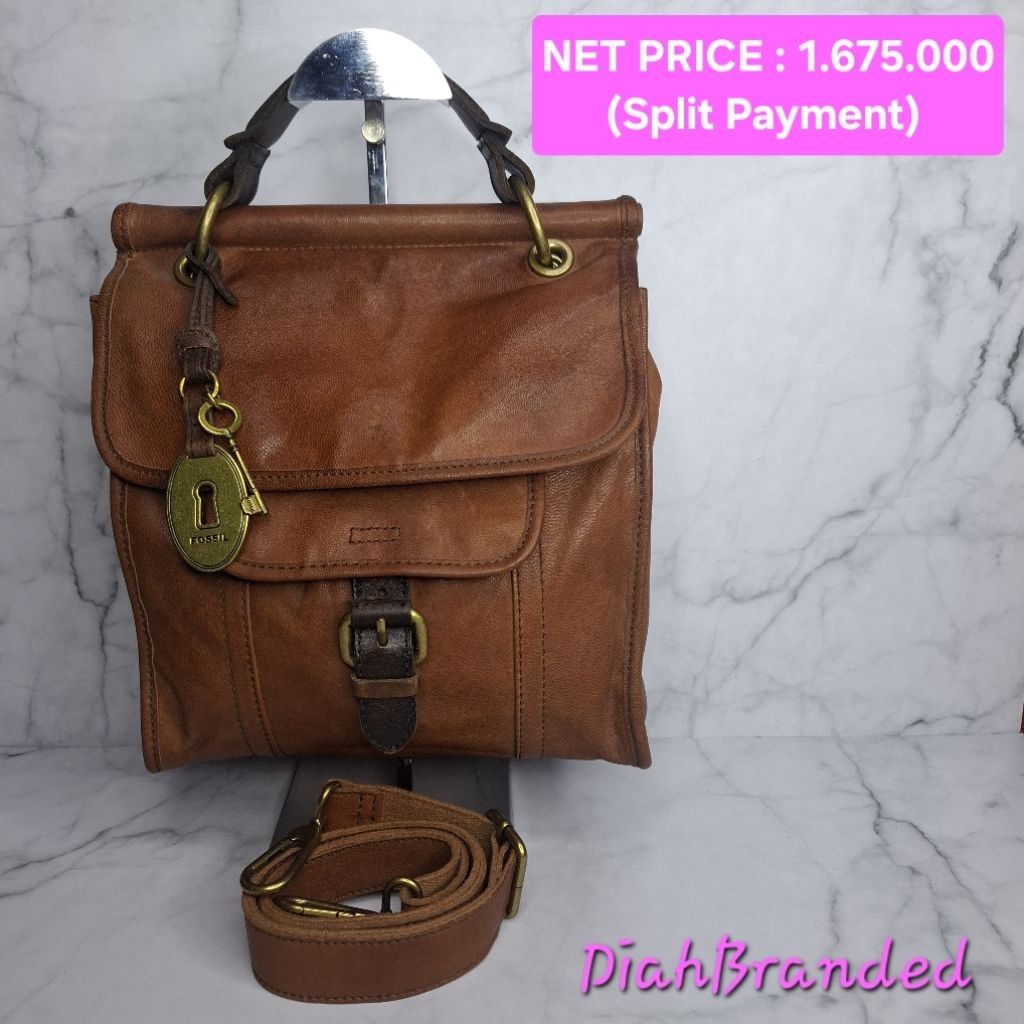 F065 - PRELOVED TAS FOSSIL POSTMAN BROWN  FULLSET