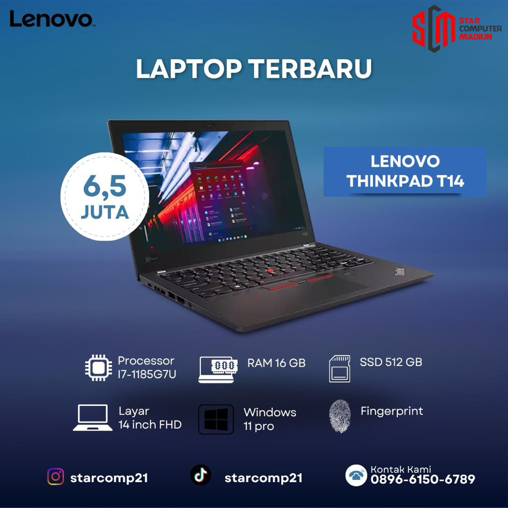 lenovo thinkpad T14 i7 ram 16gb ssd 512gb