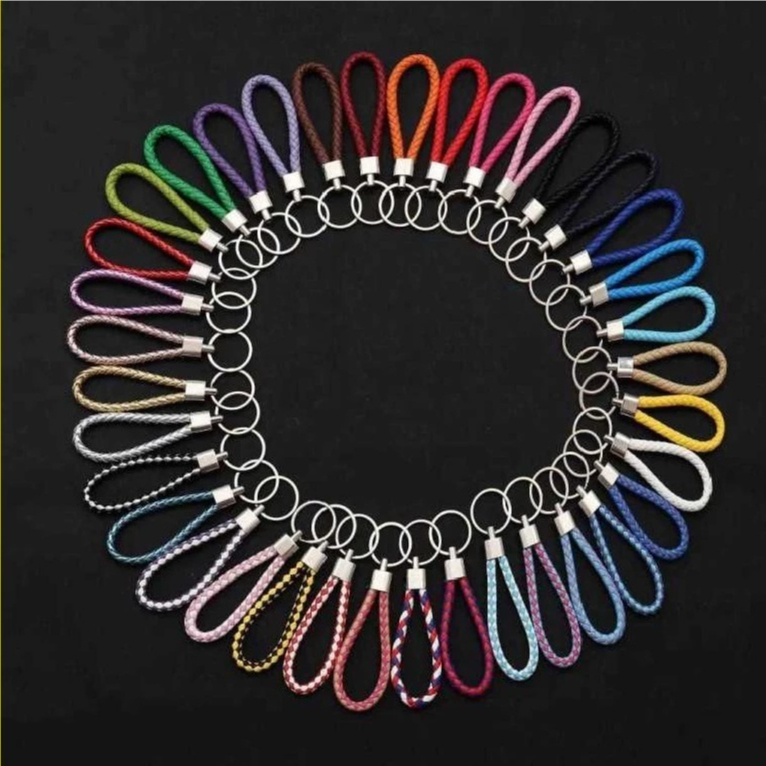 GANTUNGAN KUNCI KULIT BRAIDED Kepang Mobil Motor Keren