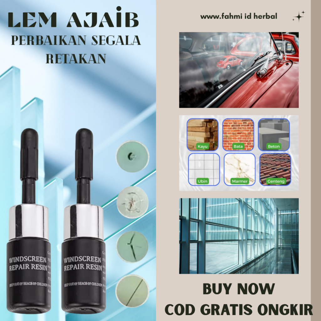Lem Kaca Mobil Retak Lem Kaca Retak Windshield Repair Kit Glass - Lem Kaca HP Lem Kaca Pecah Lem kac