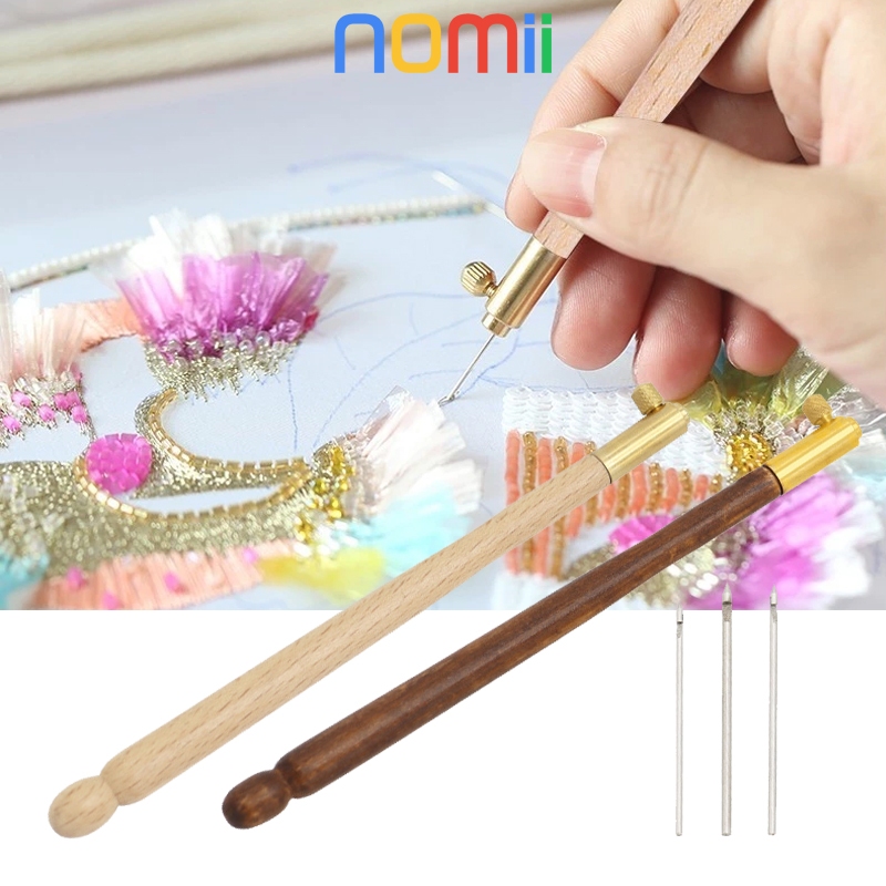 Alat Payet India Jarum Payet India Gagang Kayu Jarum Pasang Payet Alat Payet Tambour Embroidery