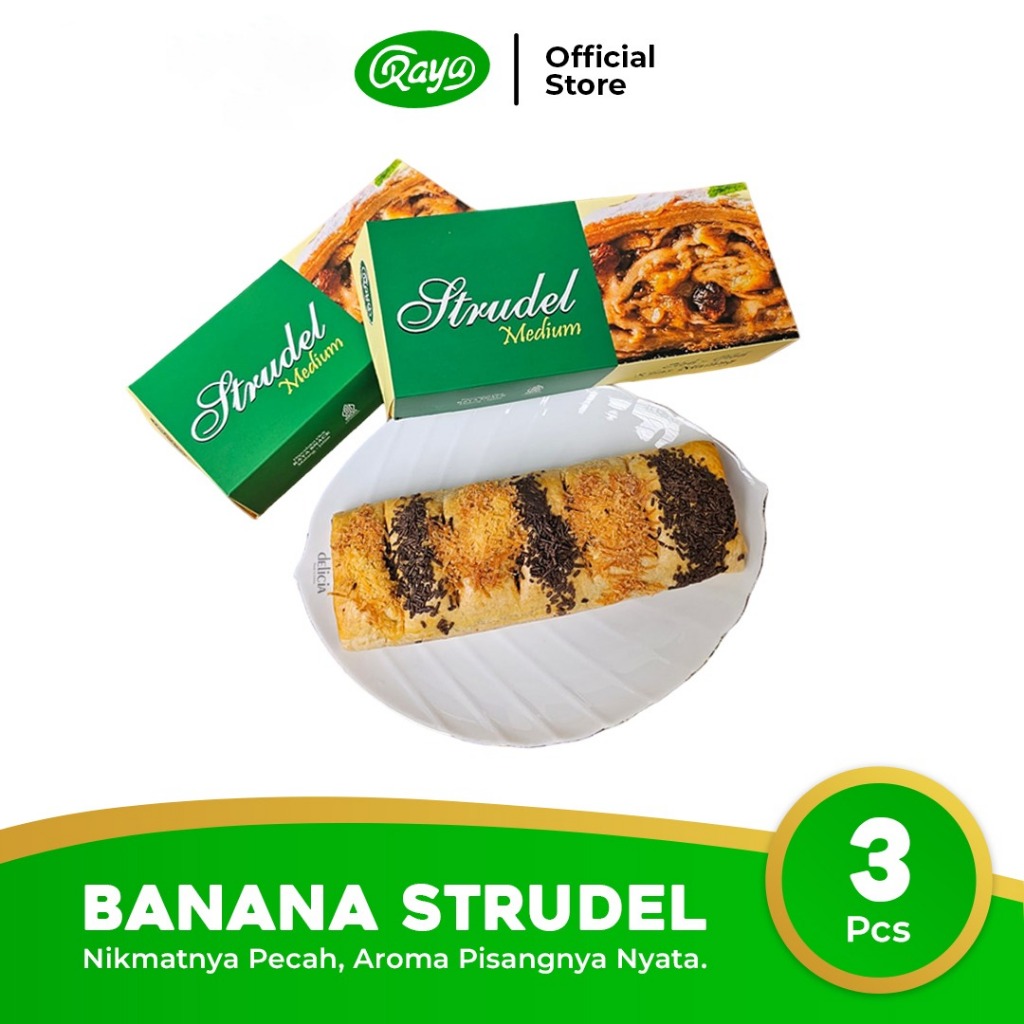 Banana Strudel Paket Bundling 3  – Strudel Pisang Pastry Kue Premium Gurih Oleh-Oleh Khas Malang