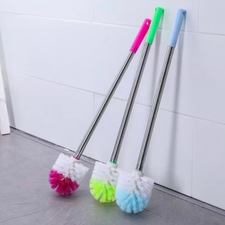 (33P) SIKAT TOILET GAGANG STAINLESS Sikat WC Closet Kloset Duduk Jongkok Model Bulat Sikat Cuci Kama