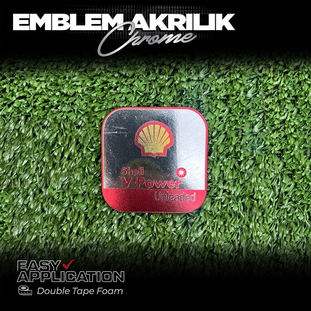 Emblem Chrome Shell Tangki Bensin Akrilik