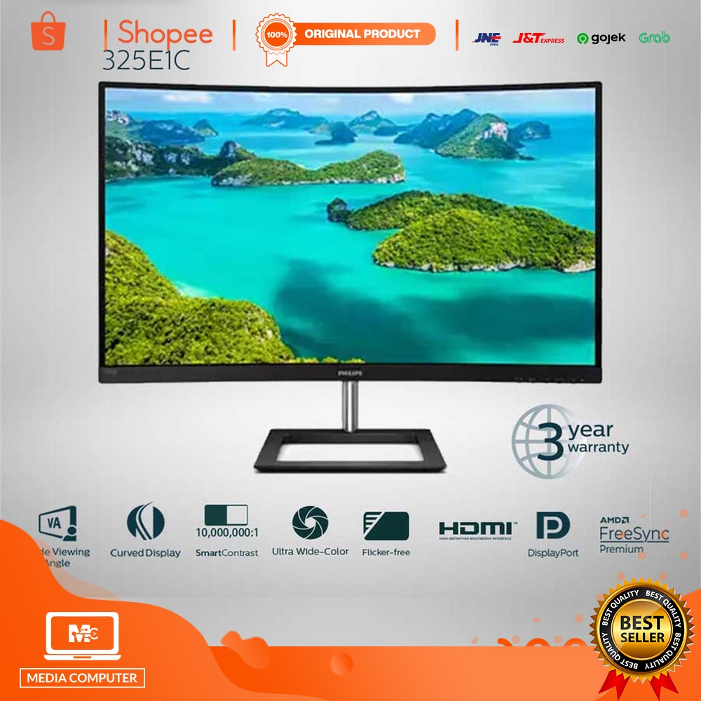 Monitor Ultra Wide Philips 325E1C/70 QHD 75Hz Curve