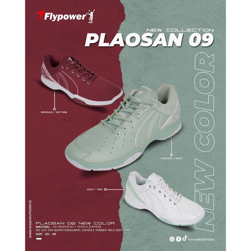 NEW SALE SEPATU BADMINTON FLYPOWER PLOASAN 09  ORIGINAL TERBARU