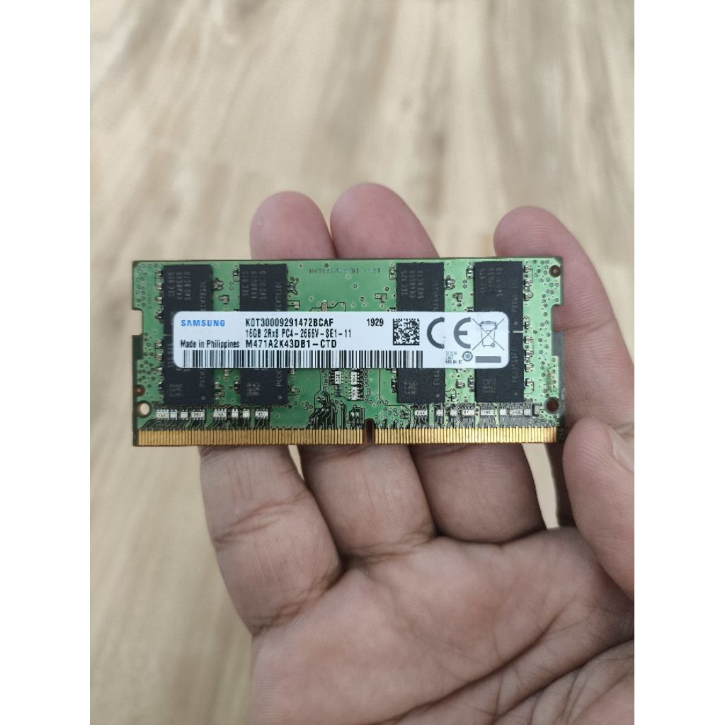 RAM Laptop SODIMM DDR4 16GB Samsung PC4 2666 Second Bekas