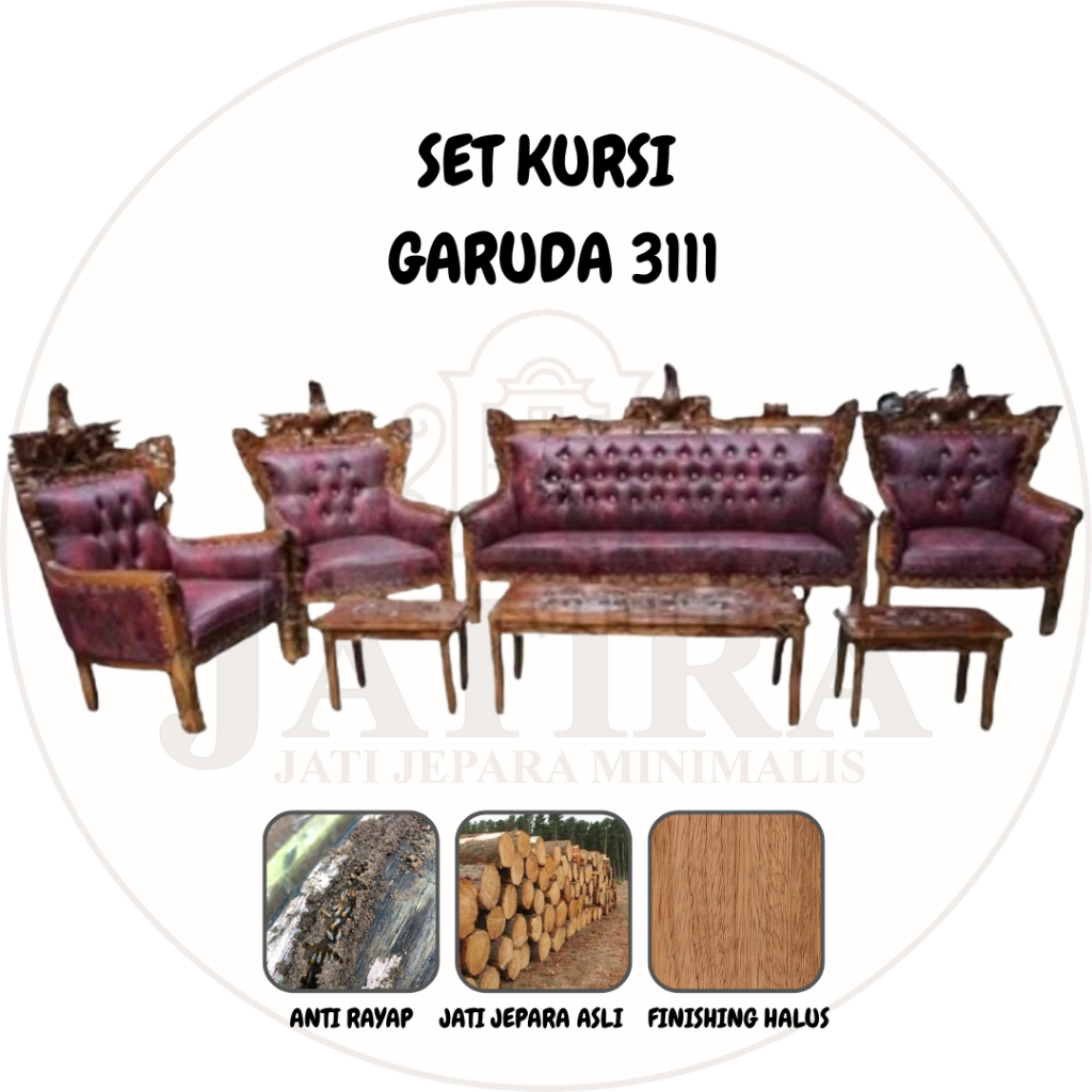 Set Kursi Garuda 3111 | Kursi Garuda Jati 3111 Asli Jepara Murah Palembang